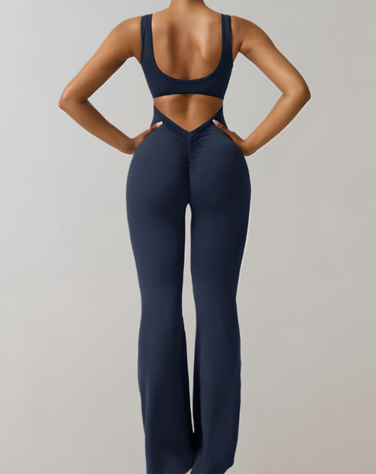 Jumpsuit met mouwloze en rugloze details